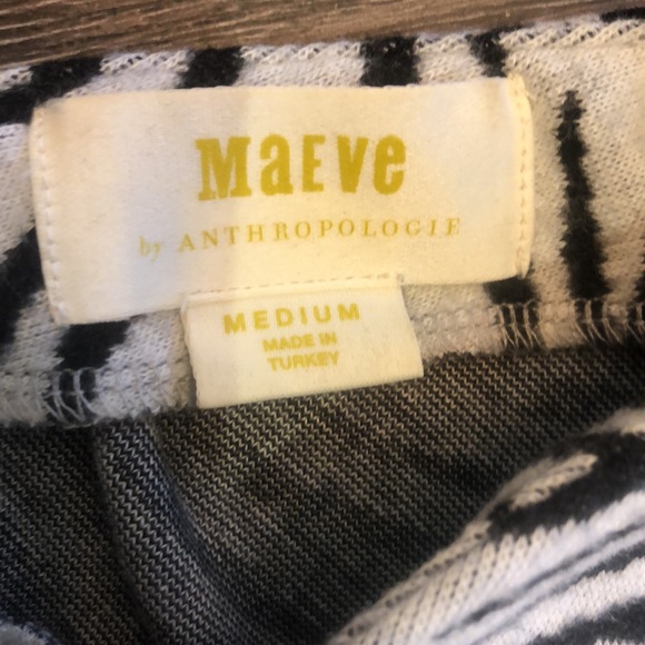 Anthropologie (M) Maeve Zebra-Striped V-neck Knit Top - Picture 11 of 12